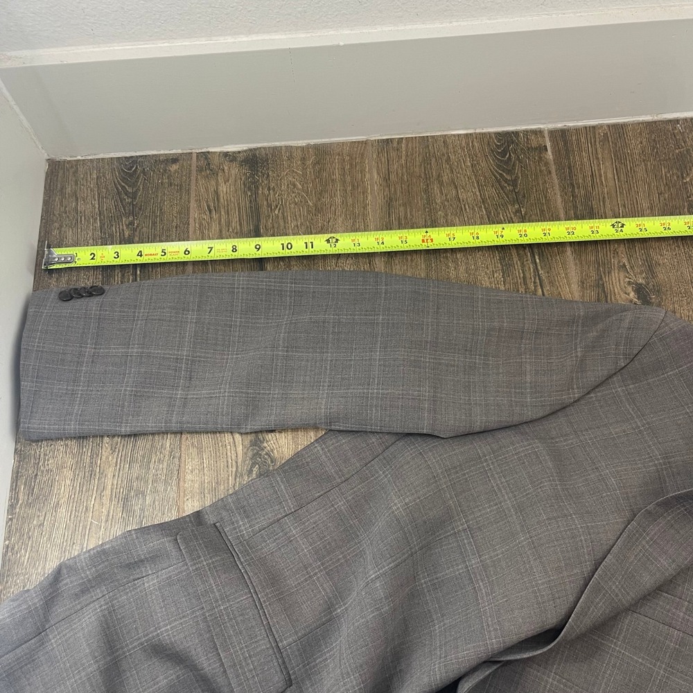 Tommy Hilfiger Wool Blend Suit Mens 48R W43 Grey Glen Plaid Regency Formal Smart - Picture 11 of 16